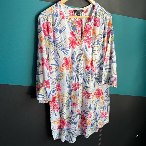 Lauren Ralph Lauren Floral Blouse in Pink and Blue - Picture 2 of 8